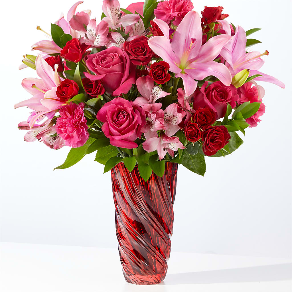 In Love Bouquet with Luxe Swirl Vase – COBORN'S INC FLORAL SHOPPES, Saint Cloud MN