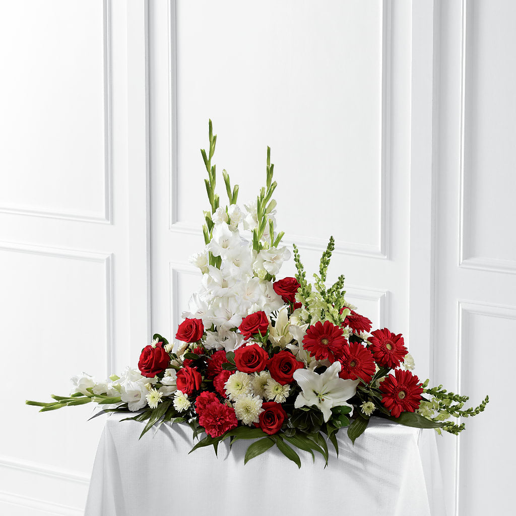 Crimson & White Arrangement – COBORN'S INC FLORAL SHOPPES, Saint Cloud MN