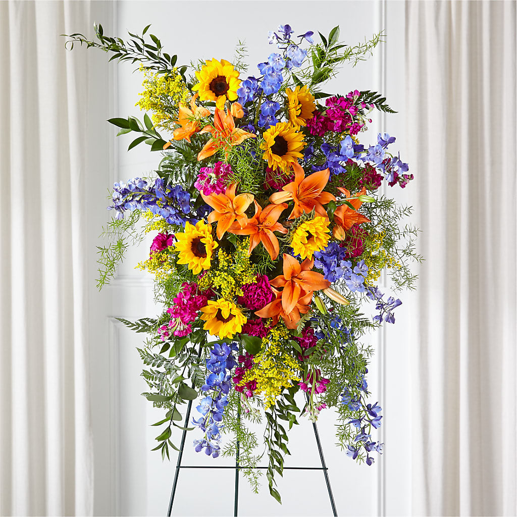 Sunlit Memories Standing Spray (Standard) – COBORN'S INC FLORAL SHOPPES, Saint Cloud MN
