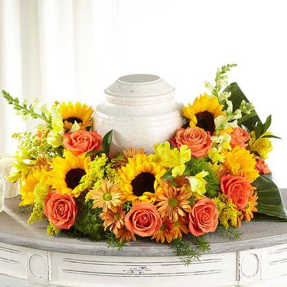 Faithful Sunflower Cremation Adornment – COBORN'S INC FLORAL SHOPPES, Saint Cloud MN